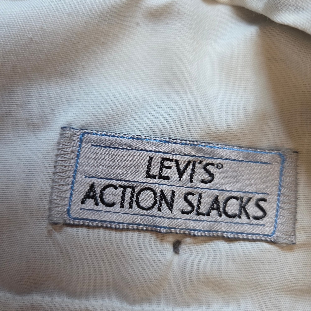 Vintage Levis Action Slacks Mens 33x32 Gray Dacron Polyester Dress Pants 113-011 - Picture 4 of 7